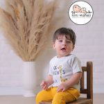 آستین کوتاه نوزادی طرح زرافه