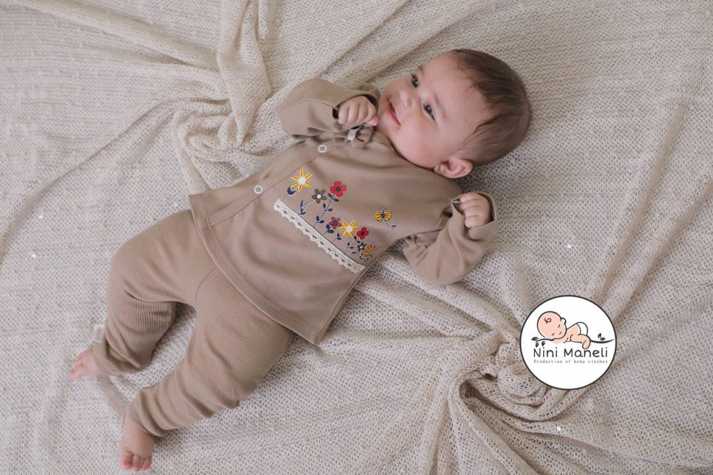 جلو دکمه دار قهوه ای پامچال